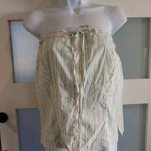 B. Moss Button Down Front W/Front Tie Halter Top Size L Women's NWOT